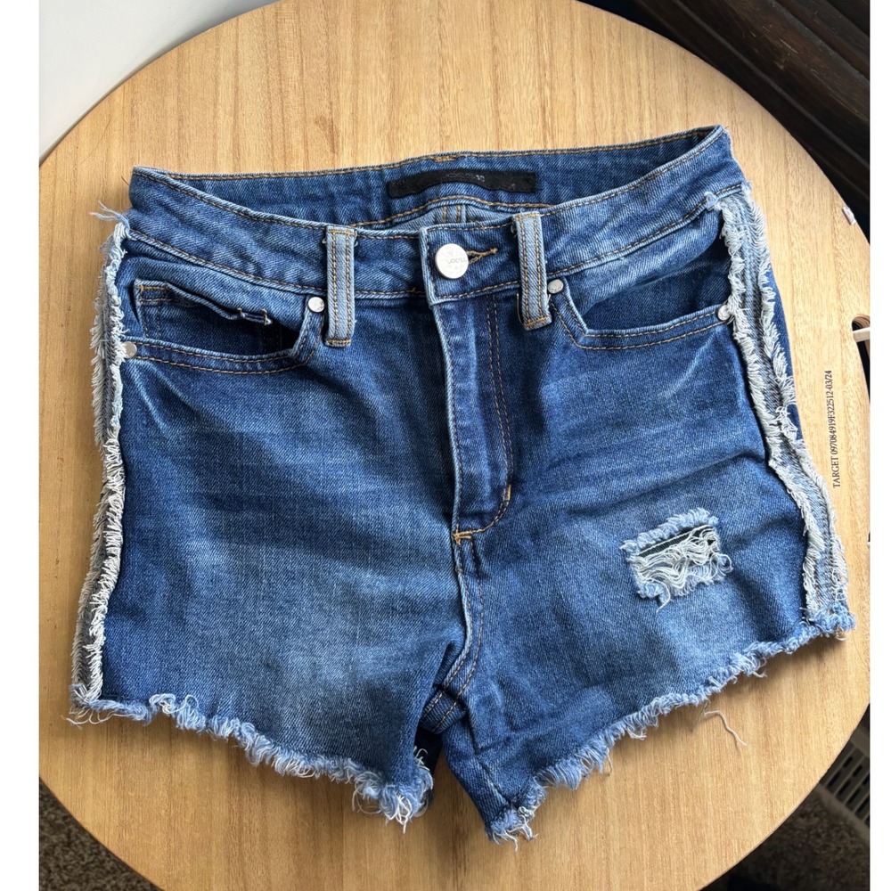Joe's Jeans Shorts Girls Size 12 Denim Blue Distressed Frayed Fringe Side Trim